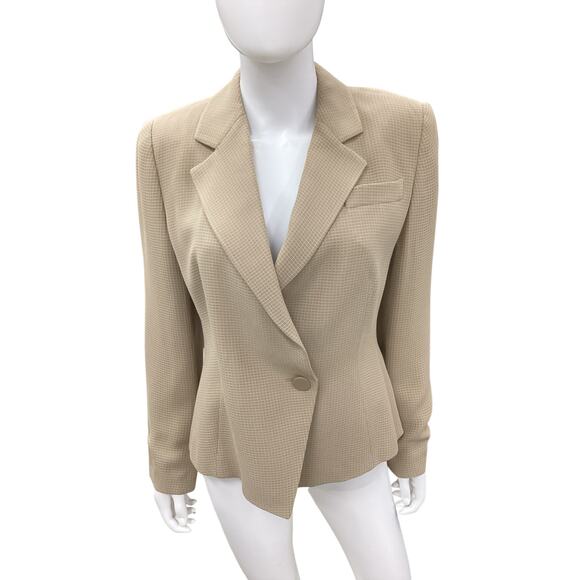 Emporio Armani Blazer Women’s Size S Made In Italy Two Button Closure Tan Color - Picture 1 of 5